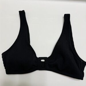 Black Textured Women's Bikini Top
